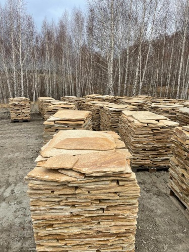 Плитняк златолит жёлтый для фасада 1,5-3 см купить в Самарской области