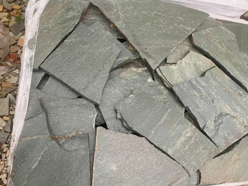 Плитняк златолит зелёный для цоколя, отмостки купить в Самарской области