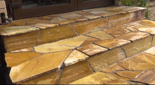 Плитняк златолит жёлтый золотистый для отмостки купить в Самарской области