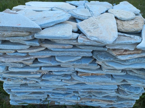 Плитняк златолит зелёный галтованный для цоколя купить в Самарской области